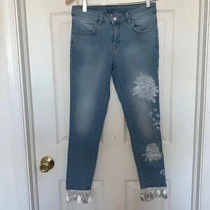 Goldenpoint  Floral Tassel Jeans